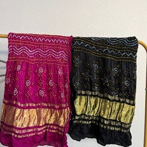 2 new bhandej dupattas scarves